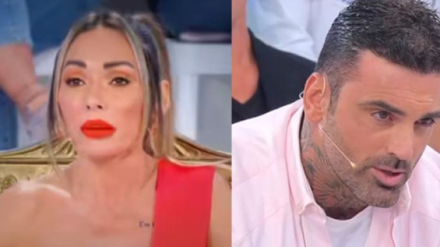 In foto Ida e Mario in studio a Uomini e donne (screenshot &copy; Canale 5).