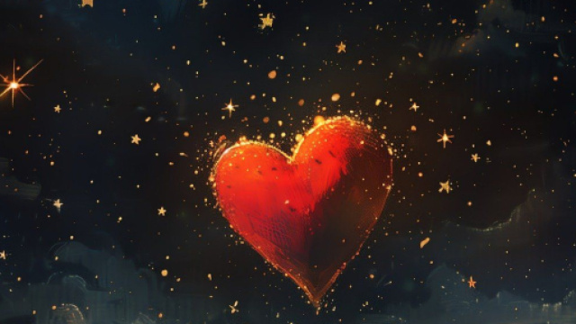 Cuore circondato da tante stelle &copy; Pixabay.