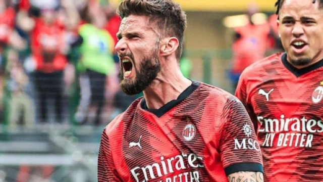 Giroud e Okafor (foto: profilo ufficiale Instagram Milan).