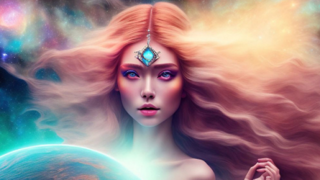 Donna con capelli lunghi e ciondolo sulla fronte &copy; Pixabay.
