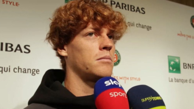 Jannik Sinner dopo l'incontro con Eubanks - screenshot &copy; copyright Sky Sport.