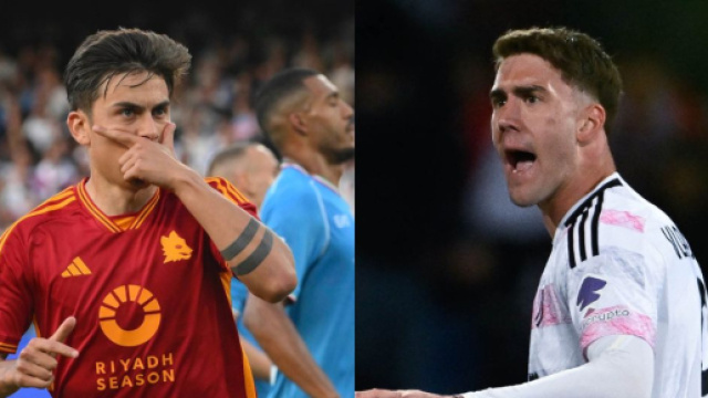 Paulo Dybala e Dusan Vlahovic, foto &copy; AS Roma e &copy; Juventus FC