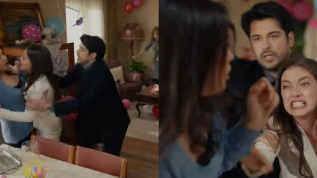 Hazal Filiz K&uuml;&ccedil;&uuml;kk&ouml;se (Zeynep), Burak &Ouml;z&ccedil;ivit (Kemal) e Neslihan Atag&uuml;l (Nihan) - screenshot &copy; Endless love