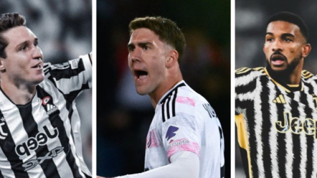Federico Chiesa, Dusan Vlahovic e Gleison Bremer. Foto &copy; Juventus