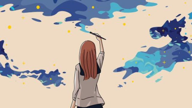 Ragazza che dipinge il cielo &copy; Immagine di Pixabay.