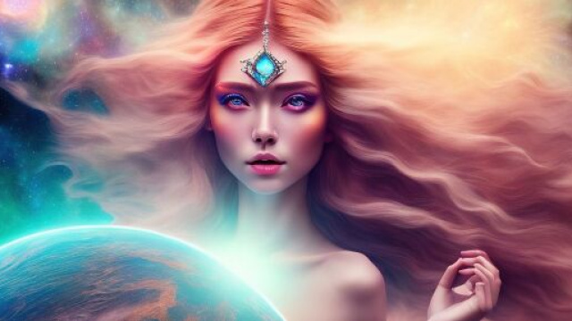 Dea con capelli lunghi e ciondolo sulla fronte - Immagine &copy; Pixabay.