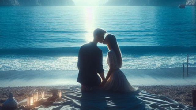 Coppia innamorate in riva al mare - Foto &copy; Pixabay.