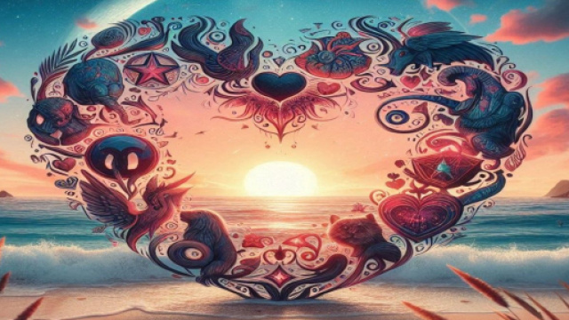 Cuore, mare e sole generato con &copy; AI Copilot.