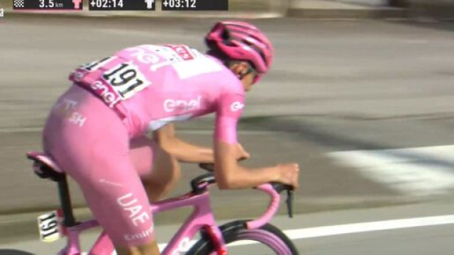 Tadej Pogacar al Giro d&rsquo;Italia 2024 - Screenshot &copy; Eurosport