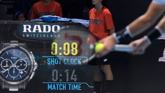 Lo shot clock tra un punto e l'altro - &copy; tennis.com.