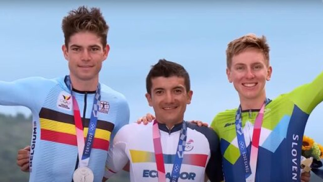 Olimpiadi di ciclismo, il podio di Tokyo 2020 - Screenshot &copy; YouTube Olympics.