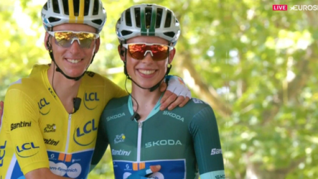 Romain Bardet e Frank Van den Broek - Screenshot &copy; Eurosport.