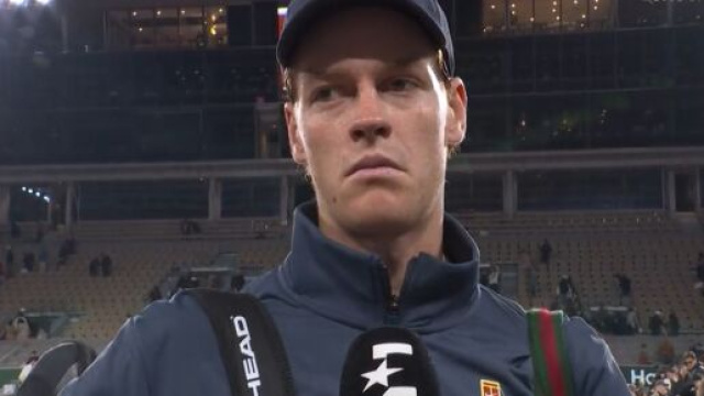 Sinner dopo il match contro Moutet - screenshot &copy; Eurosport.