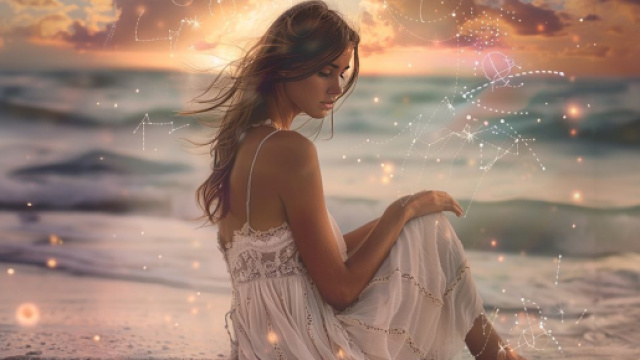 Ragazza in spiaggia - immagine creata con &copy; IA Midjourney.
