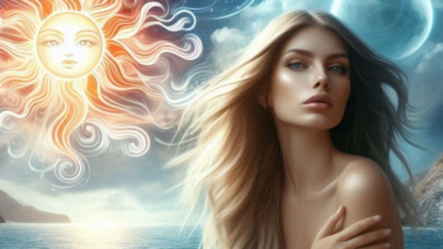 Donna e oroscopo generato con &copy; AI Copilot