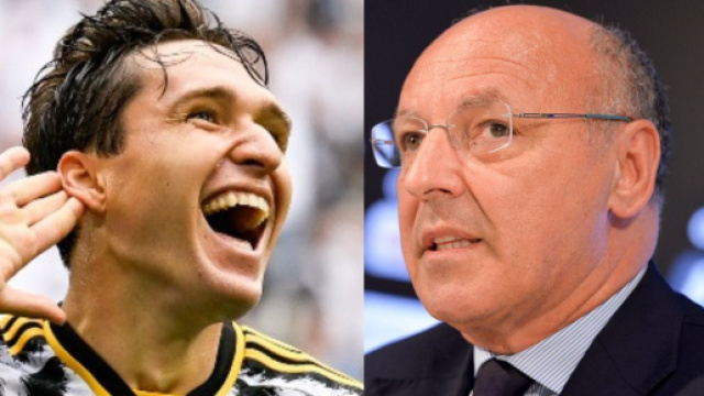Federico Chiesa, attaccante della Juventus. Foto &copy; Juventus. Giuseppe Marotta, presidente dell'Inter. Foto &copy; Juventus
