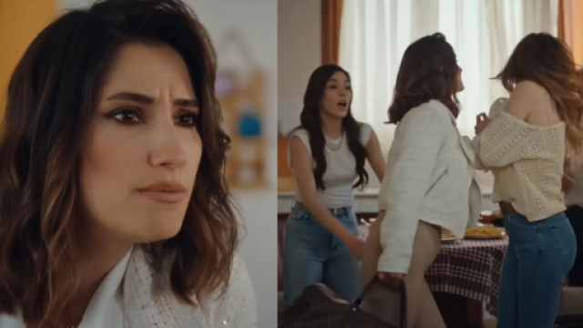 Nilay Erd&ouml;nmez (G&uuml;lendam), Meltem Ak&ccedil;&ouml;l (İpek), Melis Sezen (Deva) e Atilla Şendil (İbrahim) - screenshot &copy; La rosa della vendetta.