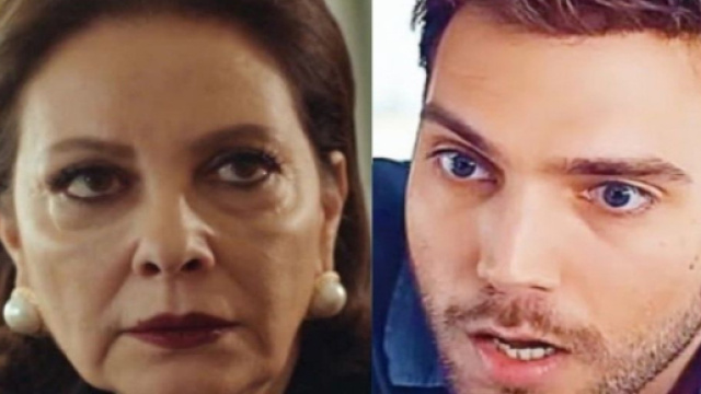 Ayda Aksel (Zafer) e Samet Kaan Kuyucu (Armagan) in una scena - Screenshot &copy; La rosa della vendetta