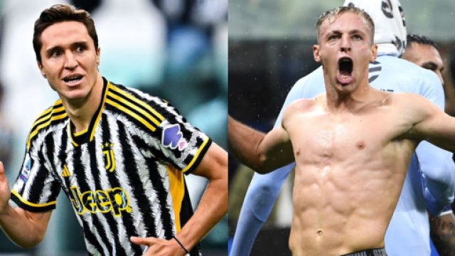 Federico Chiesa, attaccante della Juventus. Foto &copy; Juventus. Davide Frattesi, centrocampista dell'Inter. Foto &copy; Inter