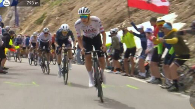 L'attacco di Pogacar sul Galibier - Screenshot &copy; Eurosport