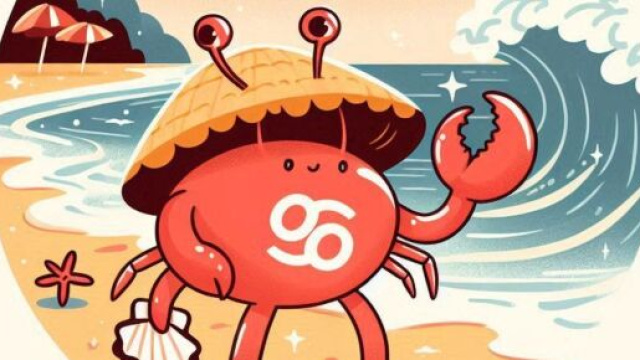 Segno del Cancro animato al mare- &copy; Bing AI.