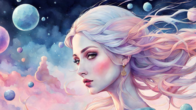 Donna circondata dai pianeti &copy; Pixabay