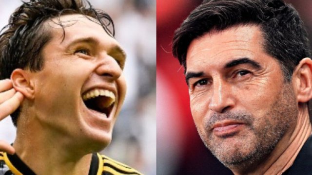 Federico Chiesa, attaccante della Juventus. Foto &copy; Juventus. Paulo Fonseca, allenatore del Milan. Foto &copy; Milan