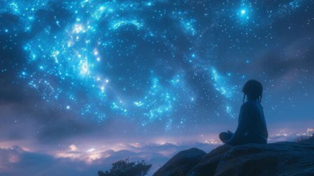 Una ragazza e un cielo stellato (&copy; Pixabay)