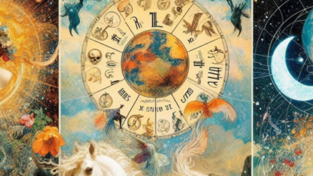 Ruota dell'oroscopo con arte ispirata a Degas- &copy; Bing AI