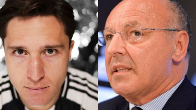 Federico Chiesa, attaccante della Juventus. Foto &copy; Juventus. Giuseppe Marotta, presidente dell'Inter. Foto &copy; Juventus FC