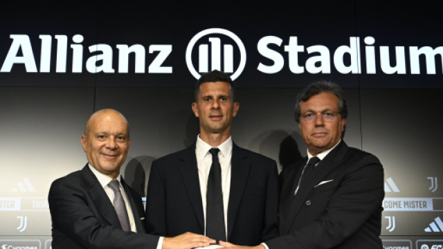 Francesco Scanavino, Thiago Motta e Cristiano Giuntoli, foto &copy; Juventus FC