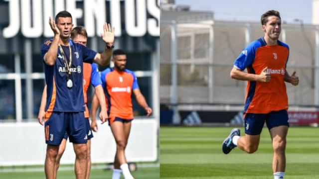 Thiago Motta, allenatore della Juventus. Foto &copy; Juventus. Federico Chiesa, attaccante della Juventus. Foto &copy; Juventus