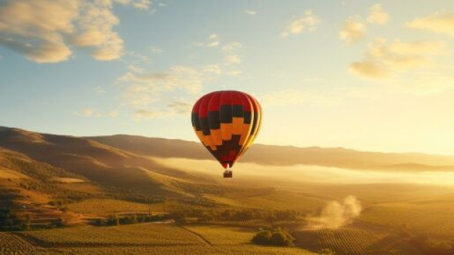 Una mongolfiera sospesa nel cielo &copy; Pixabay