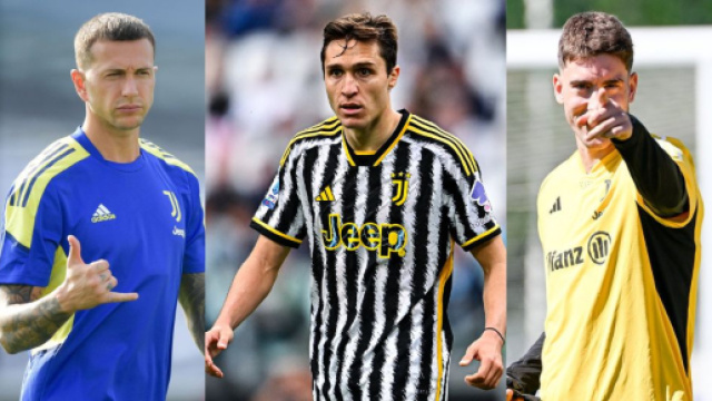 Federico Bernardeschi, attaccante del Toronto. Foto &copy; Juventus. Federico Chiesa e Dusan Vlahovic, attaccanti della Juventus. Foto &copy; Juventus