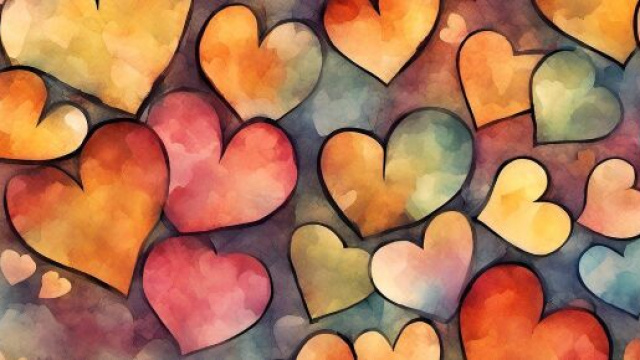 Cuori dipinti con colori autunnali &copy; Pixabay