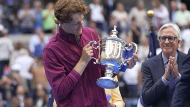 Il trionfo di Sinner agli US Open - screenshot &copy; Sky Sport