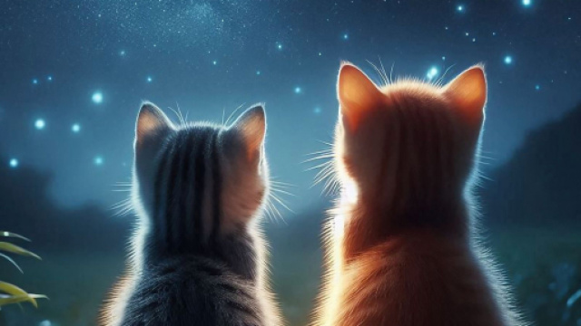 Gattini osservano le stelle - &copy; Pixabay