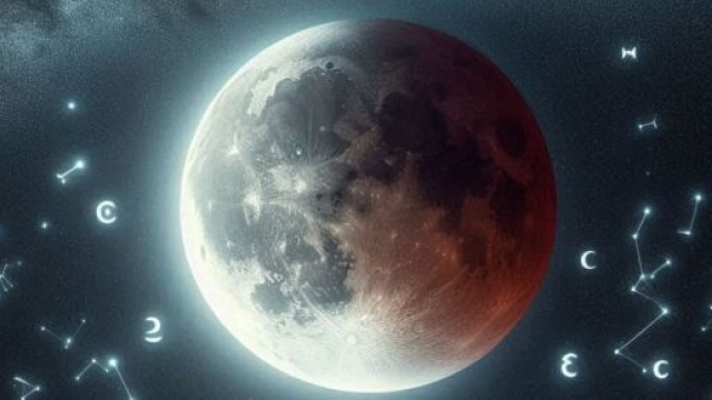 Eclissi di Luna parziale - &copy; Bing AI.