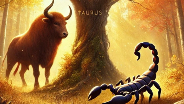 Atmosfera autunnale con segni Scorpione e Toro &copy; DALL-E