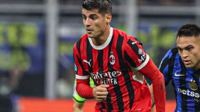 Alvaro Morata e Lautaro Martinez nel derby Inter-Milan della stagione 2024/25. Foto &copy; Milan