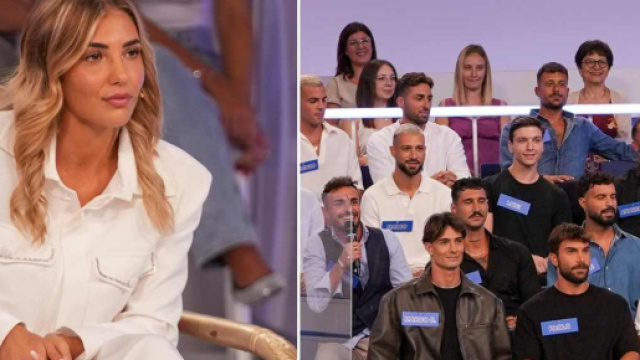 Martina De Ioannon e i corteggiatori - screenshot &copy; Canale 5.