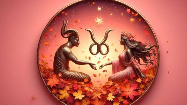 Segni Vergine e Leone su sfondo autunnale &copy; Image Creator Bing.