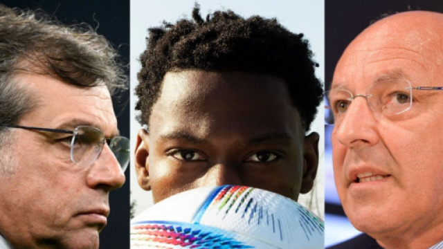 Cristiano Giuntoli, Jonathan David, Giuseppe Marotta &copy; Juventus/X