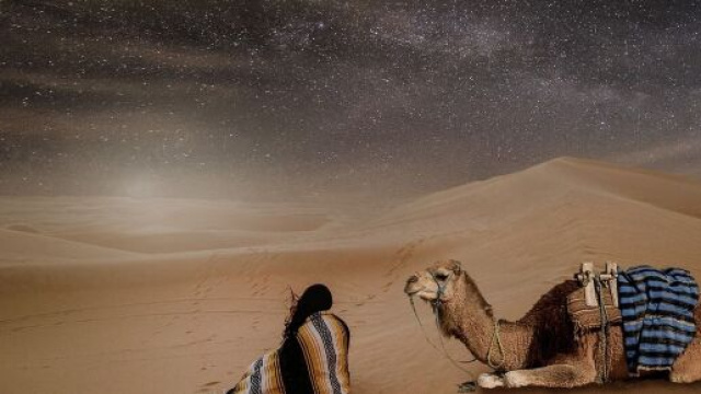 Cielo stellato sopra il deserto &copy; Pixabay.
