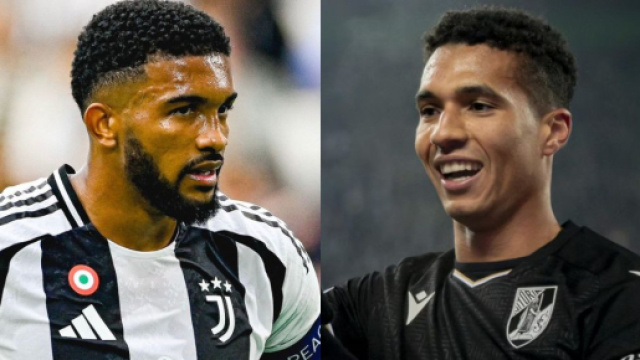 Gleison Bremer, difensore della Juventus. Foto &copy; Juventus FC. Alberto Costa, terzino del Vit&oacute;ria Guimar&atilde;es. Foto &copy; Sky Sport