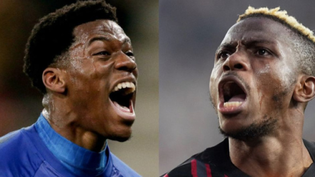Jonathan David, attaccante del Lille. Foto &copy; David. Victor Osimhen, attaccante del Galatasaray. Foto &copy; profilo X/Osimhen