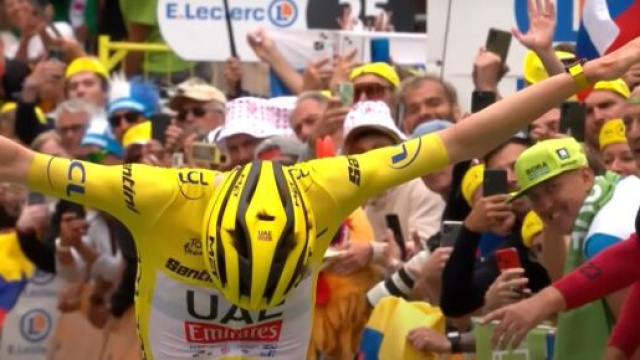 Tadej Pogačar al Tour de France - &copy; Screenshot Eurosport,