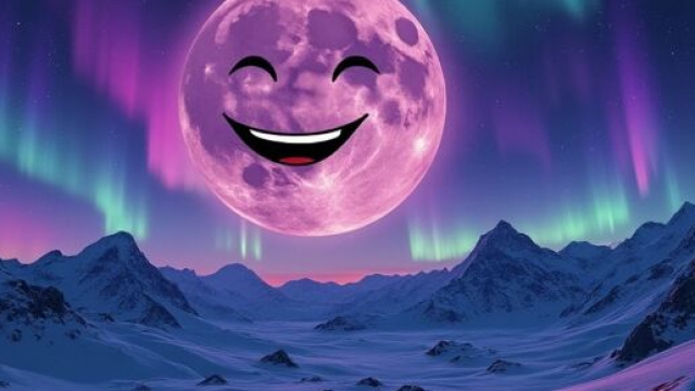 Luna rosa che ride &copy; Grok AI X