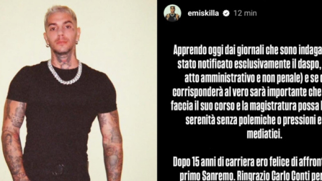 Emis Killa si ritira da Sanremo 2025 &copy; Instagram @emiskilla
