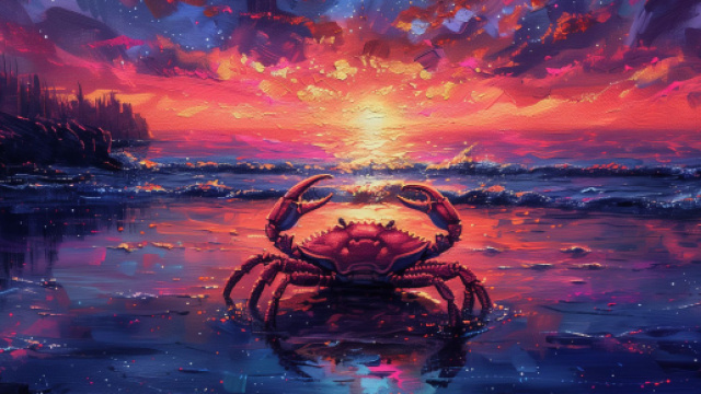 Il segno zodiacale del Cancro nel mare al tramonto - &copy; Pixabay
